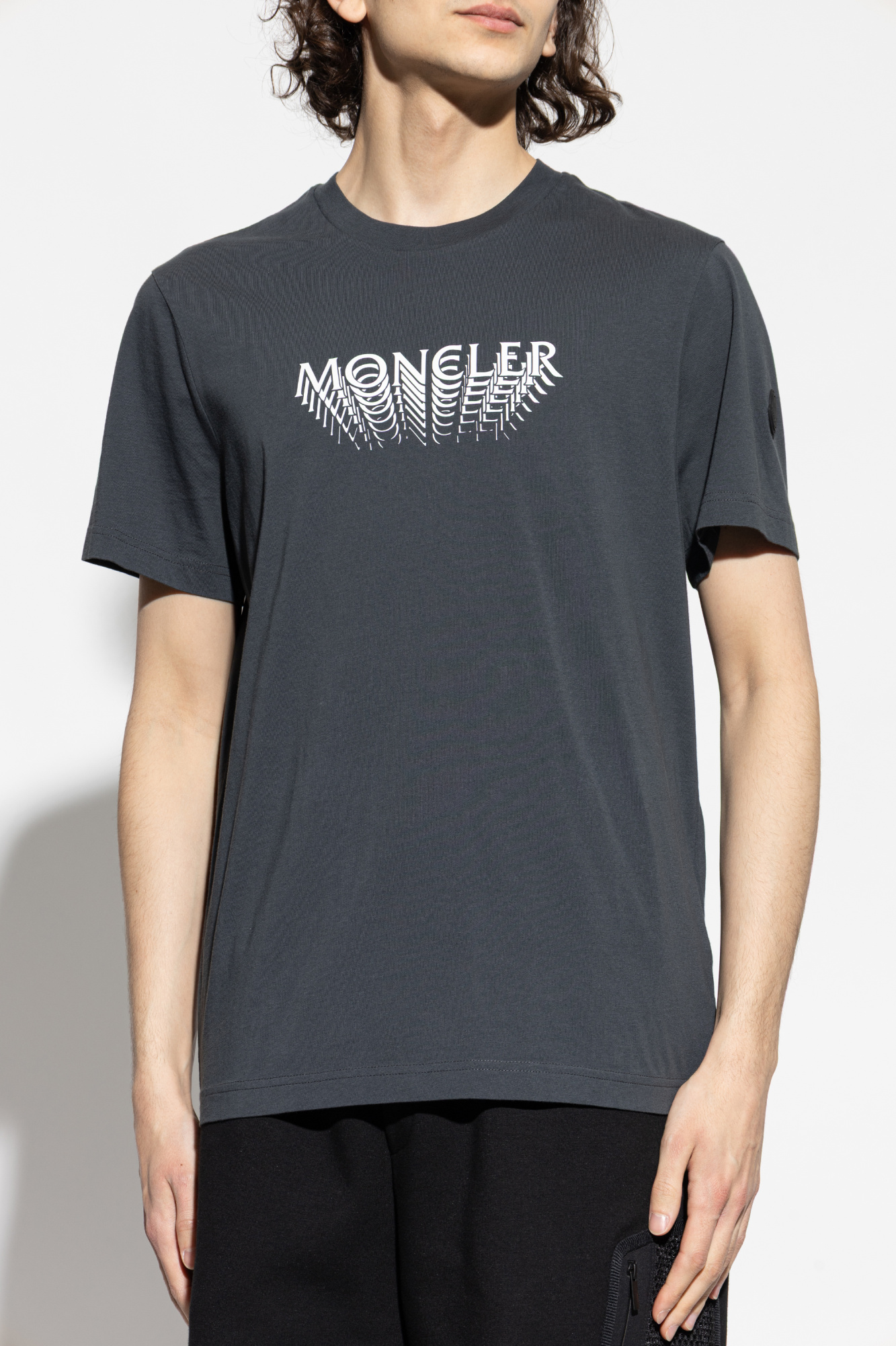 Cinza T-shirt com logótipo impresso Moncler - Vitkac Brazil